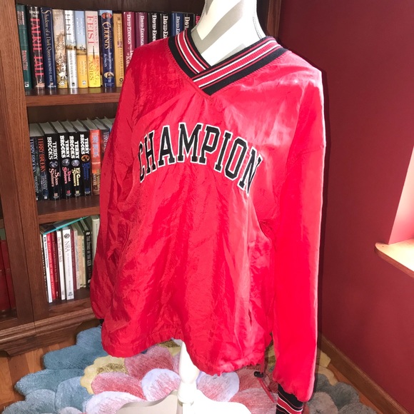 Mens Vintage Red Champion Windbreaker Size L - Picture 2 of 6